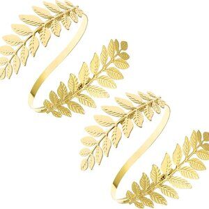 2pcs Metal Arm Cuff Bracelets Greek Roman Style Adjustable for Women